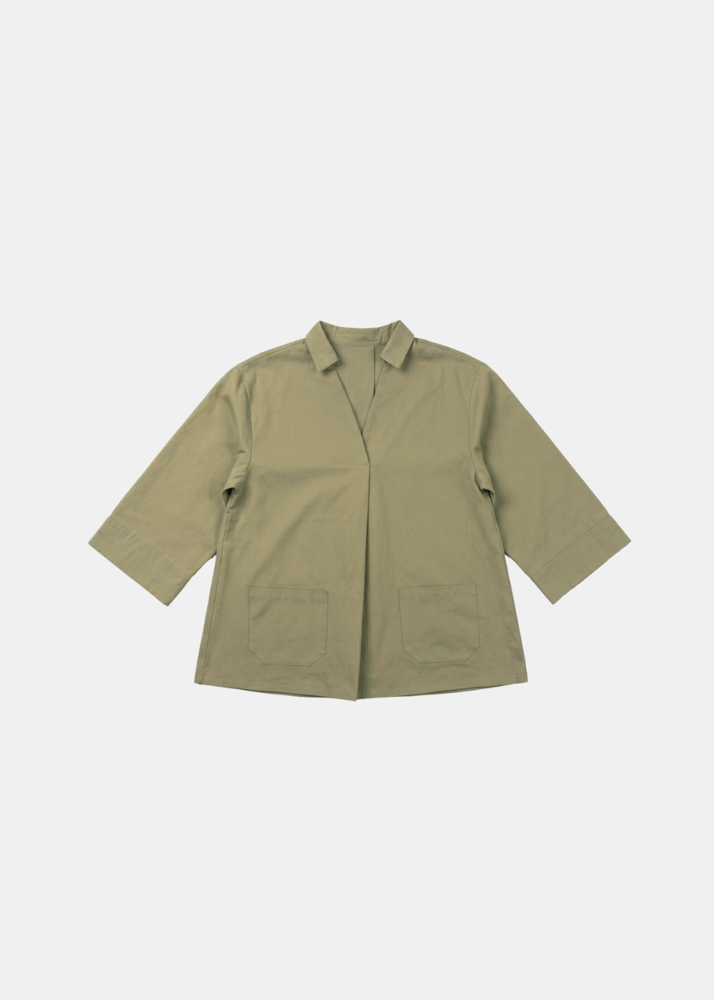 Cotton Relaxed Collared Blouse