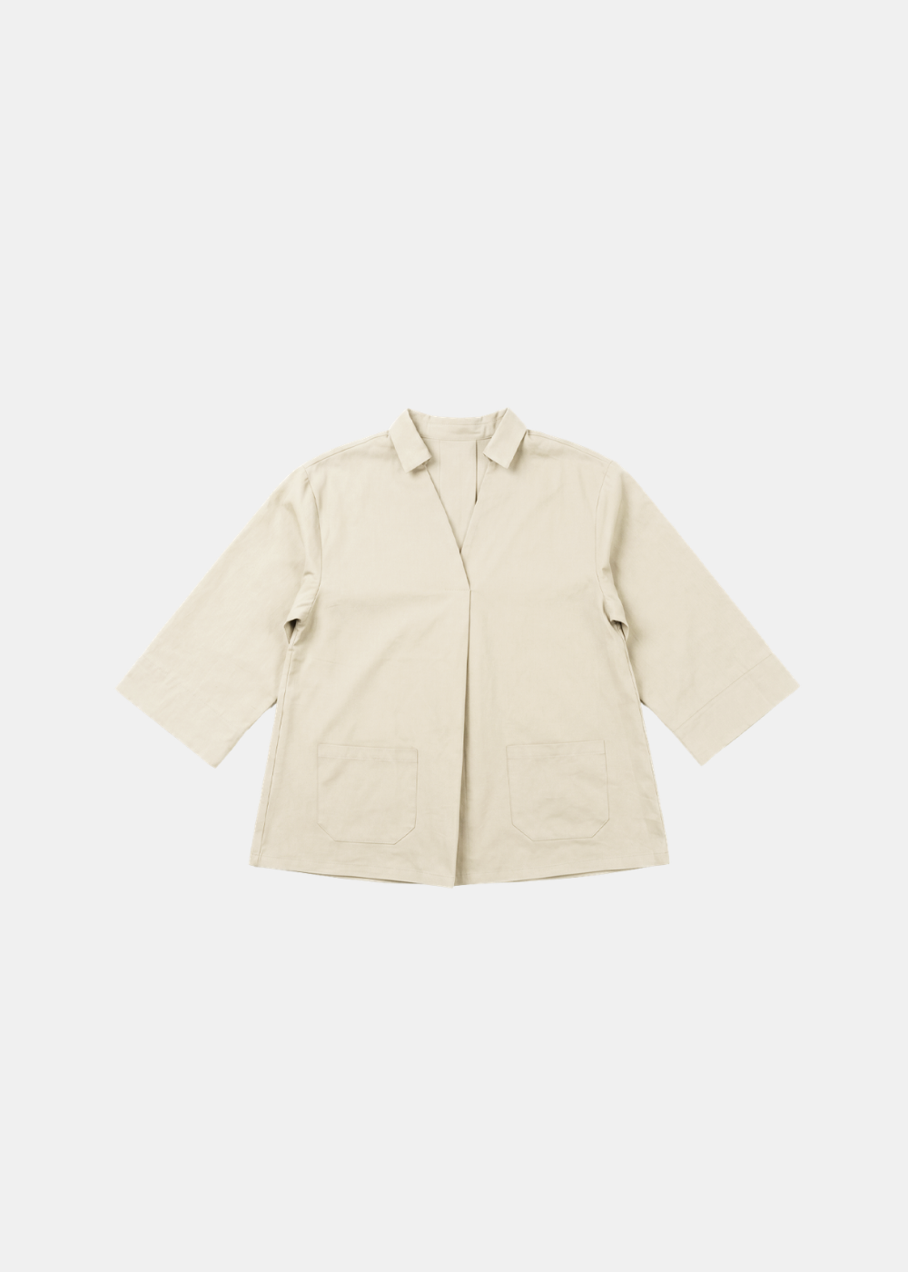 Cotton Relaxed Collared Blouse