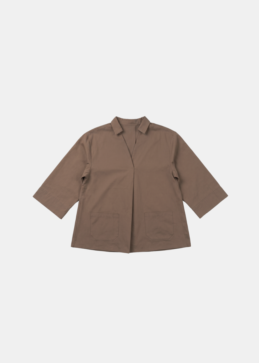 Cotton Relaxed Collared Blouse