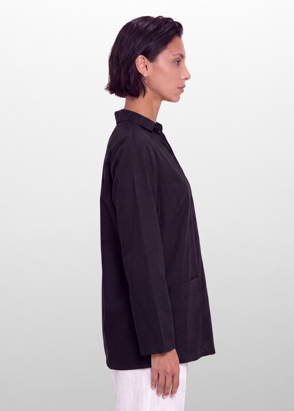 Collared Relaxed Blouse Black