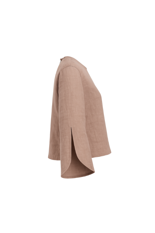 Slit Sleeve Blouse - Dusty Pink