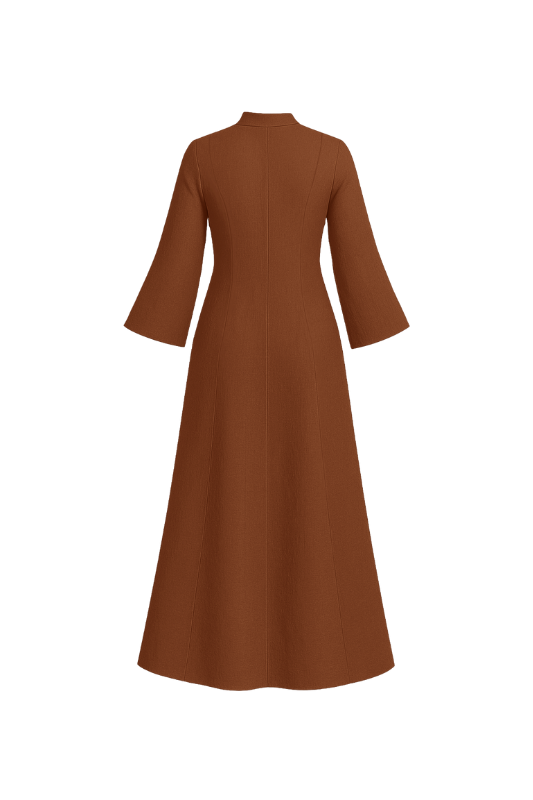 Linen Slit Dress- Burnt Orange