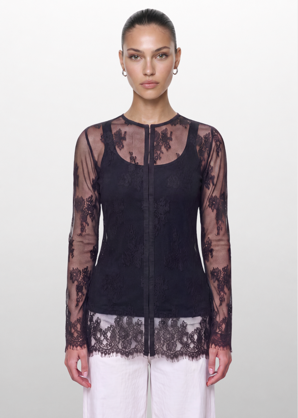 LACE BLOUSE BLACK