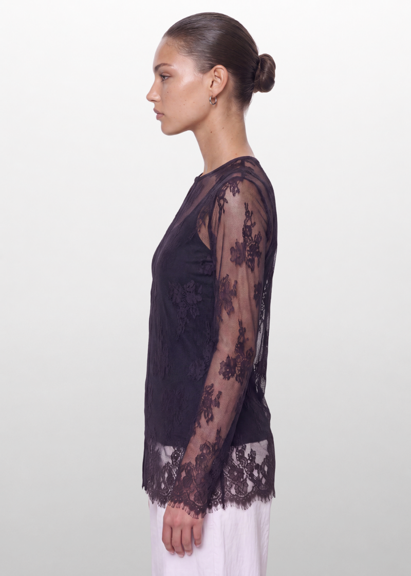 LACE BLOUSE BLACK