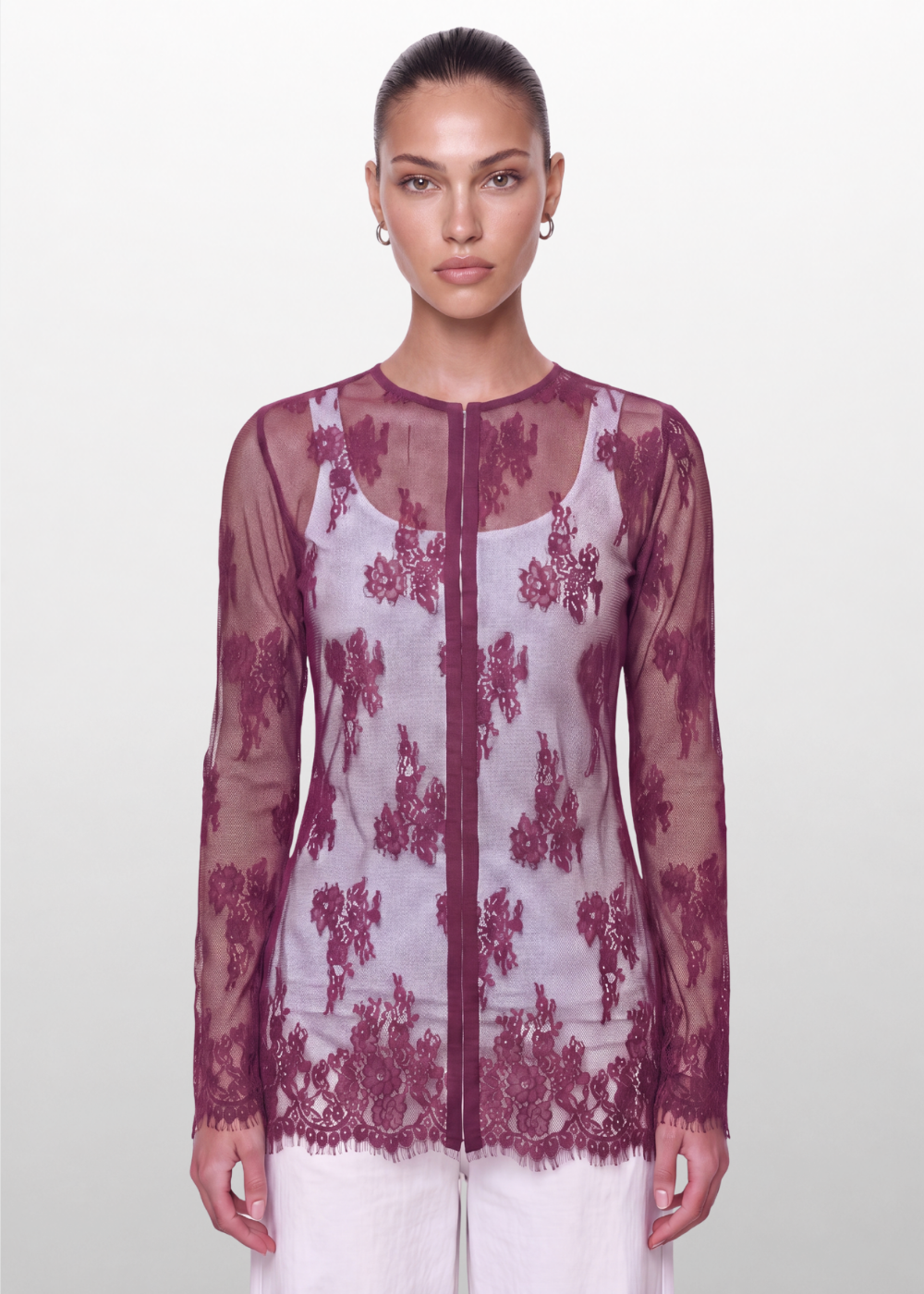 LACE BLOUSE WINE