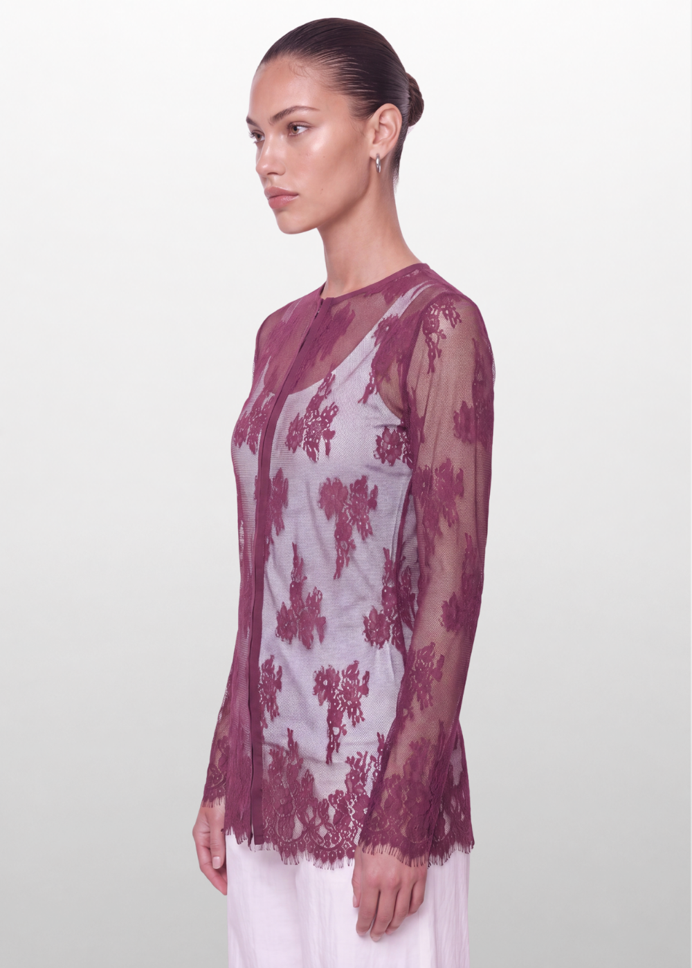 LACE BLOUSE WINE