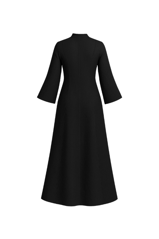 Linen Slit Dress - Black