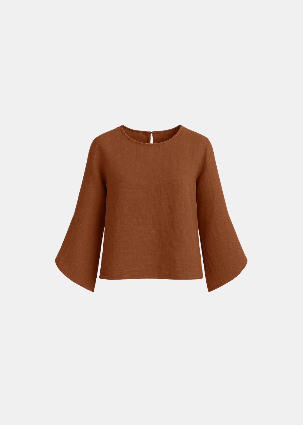 Slit Sleeve Blouse - Burnt Orange