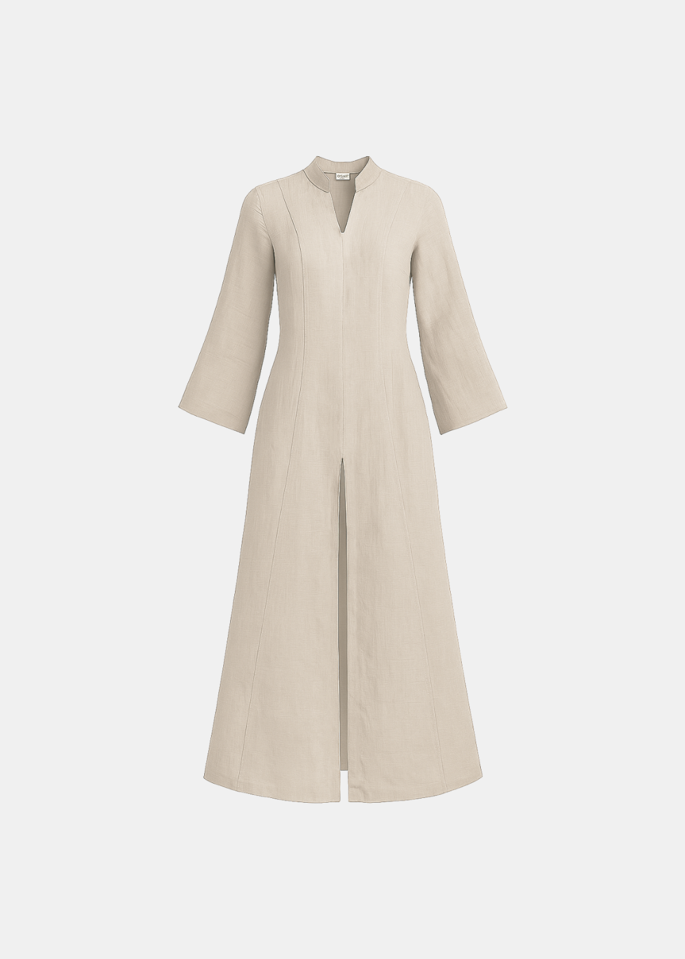Linen Slit Dress - Beige