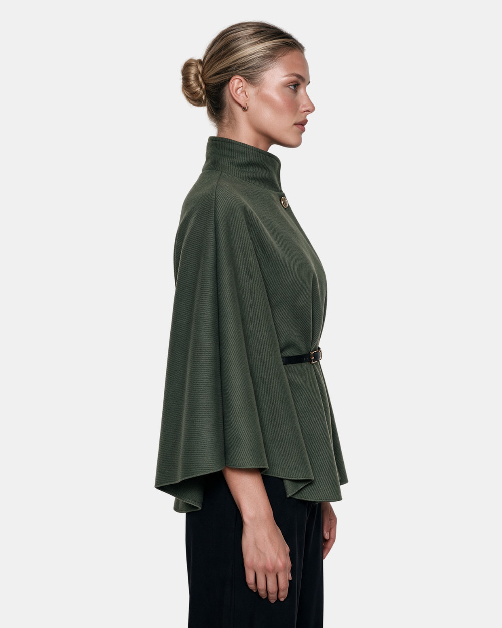 Cape Jacket With Belt Khaki
