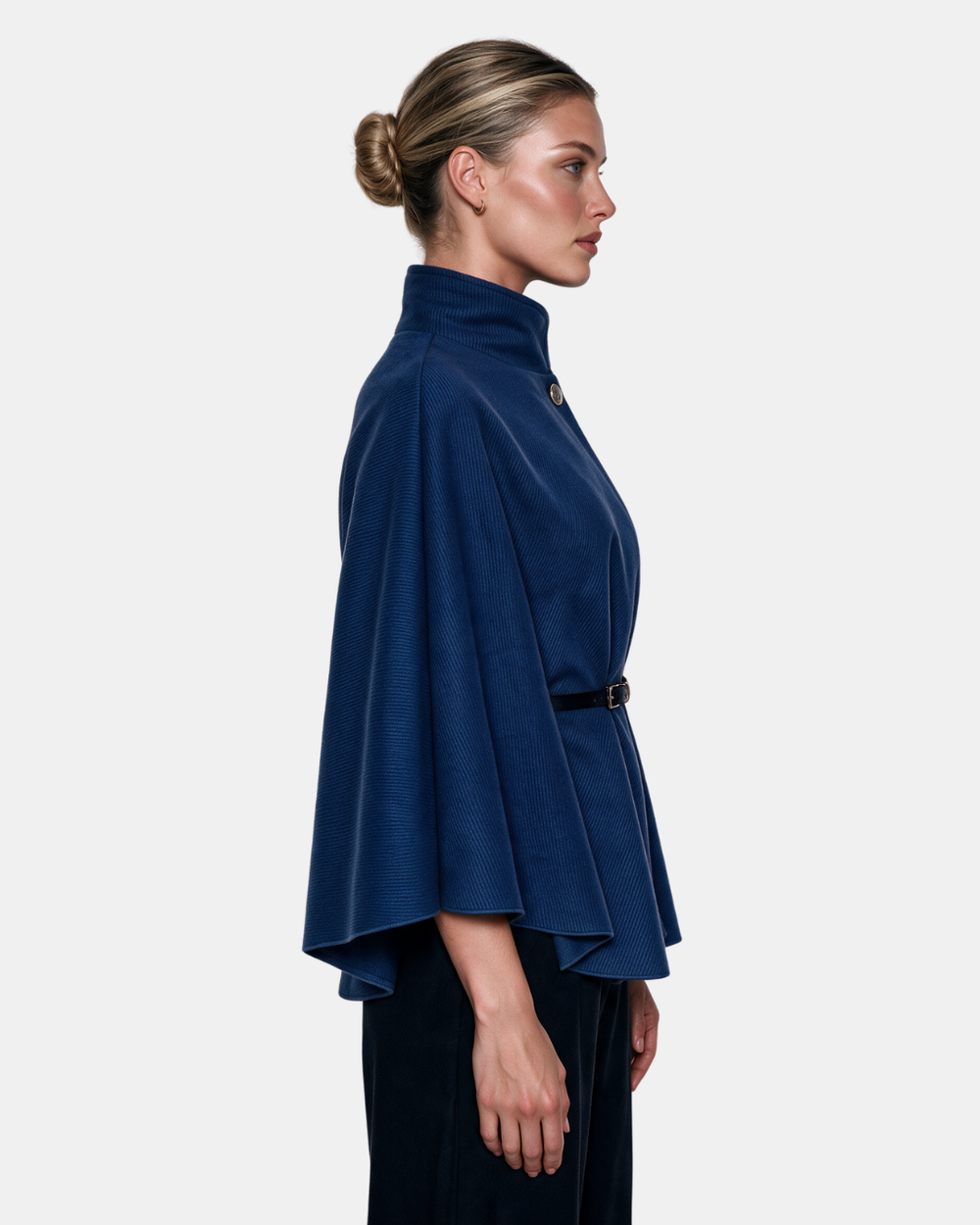 Cape Jacket With Belt Navy