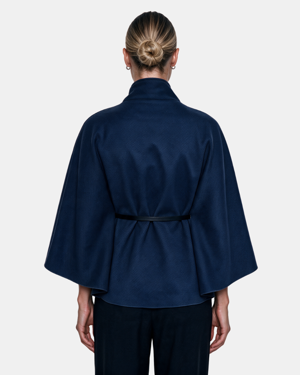 Cape Jacket With Belt Navy