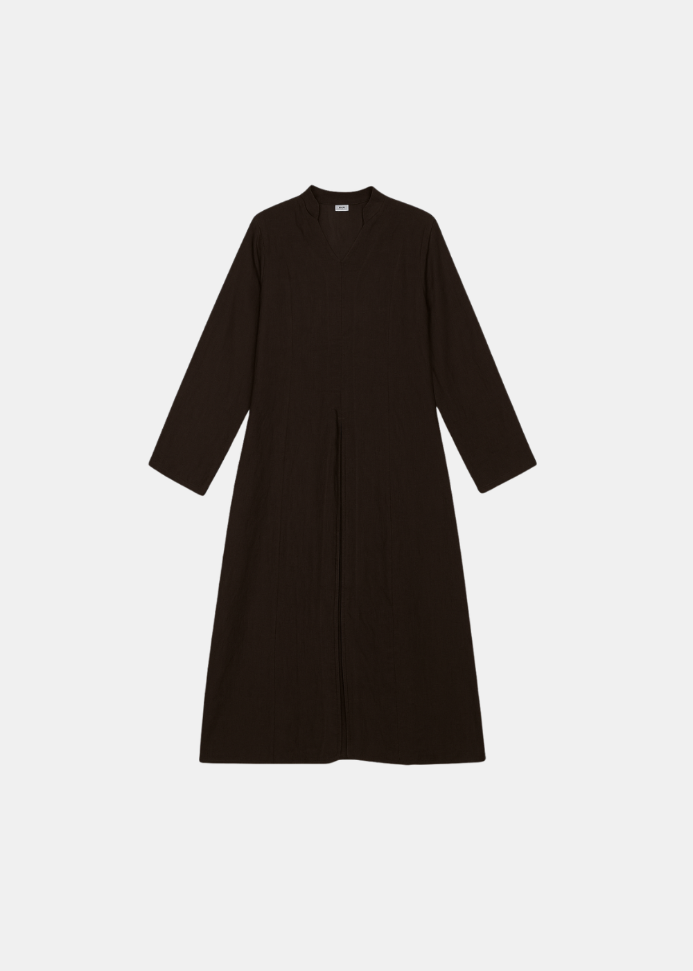 Linen Slit Dress - Chocolate