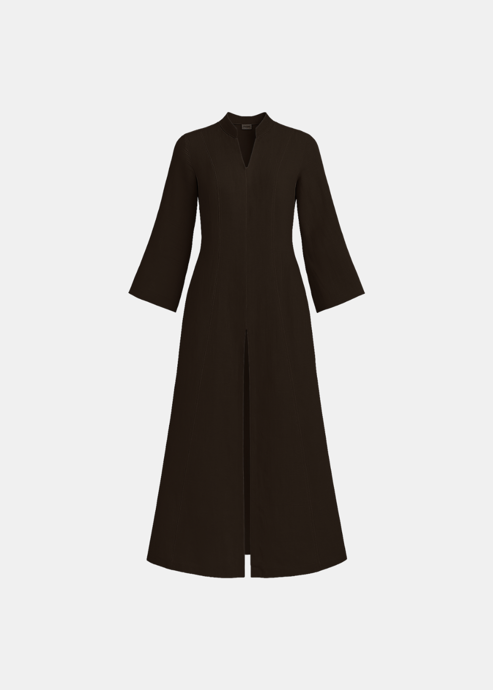 Linen Slit Dress - Chocolate