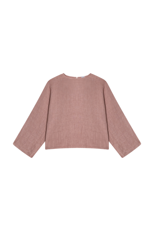 Slit Sleeve Blouse - Dusty Pink