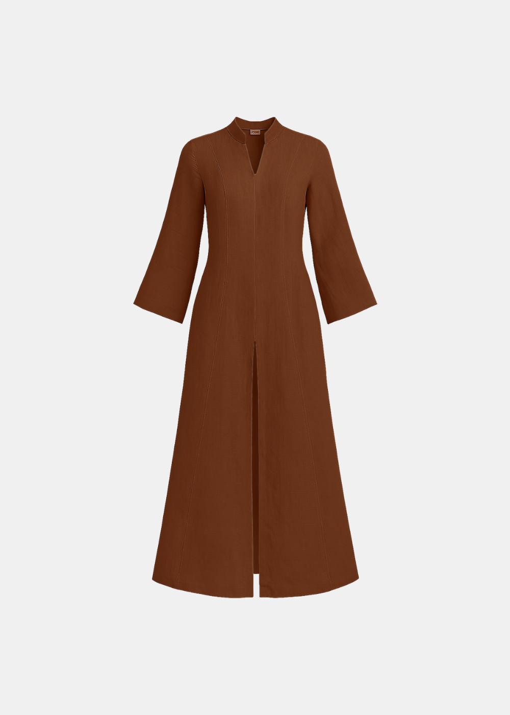 Linen Slit Dress- Burnt Orange