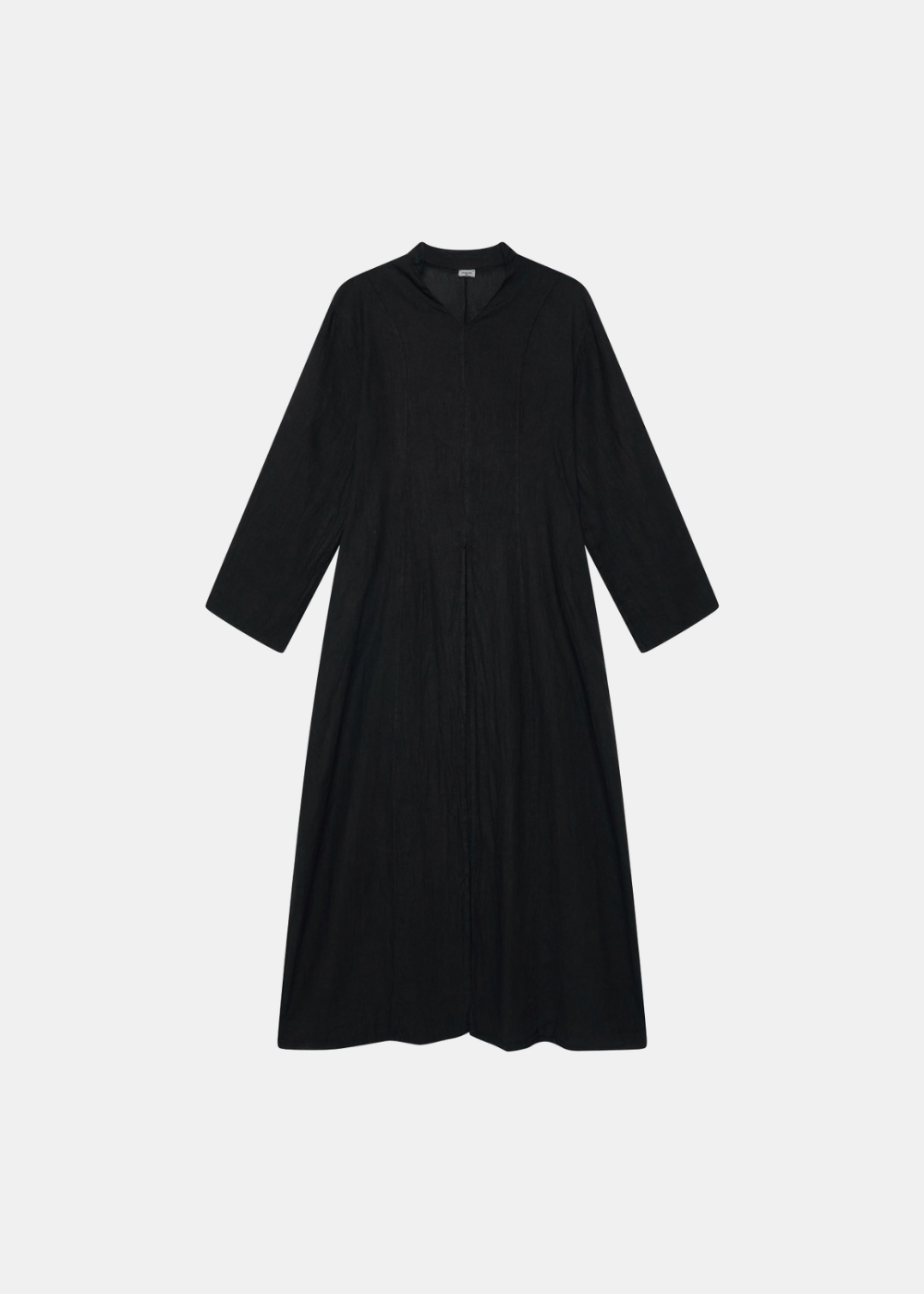 Black - Linen Slit Dress