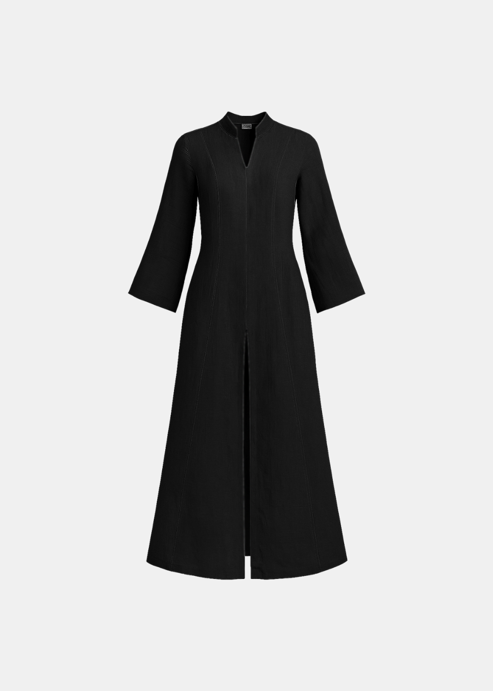 Linen Slit Dress - Black