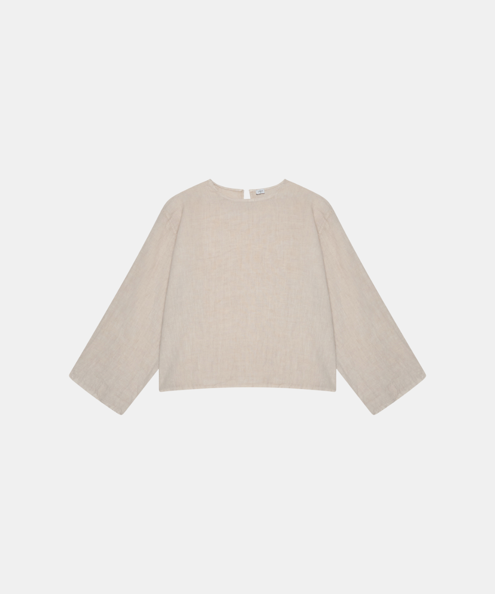 Slit Sleeve Blouse - Beige