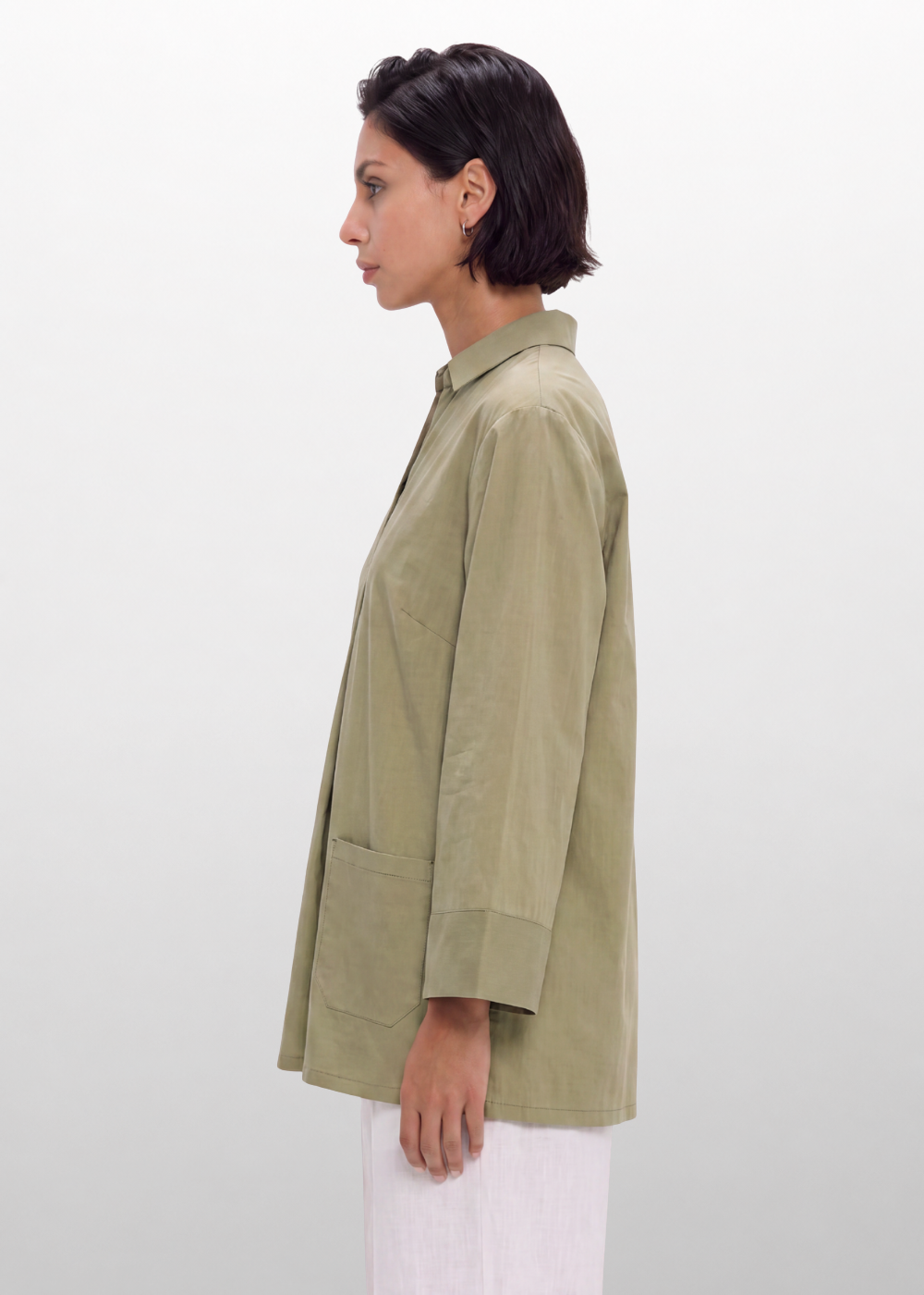 Collared Relaxed Blouse Olive