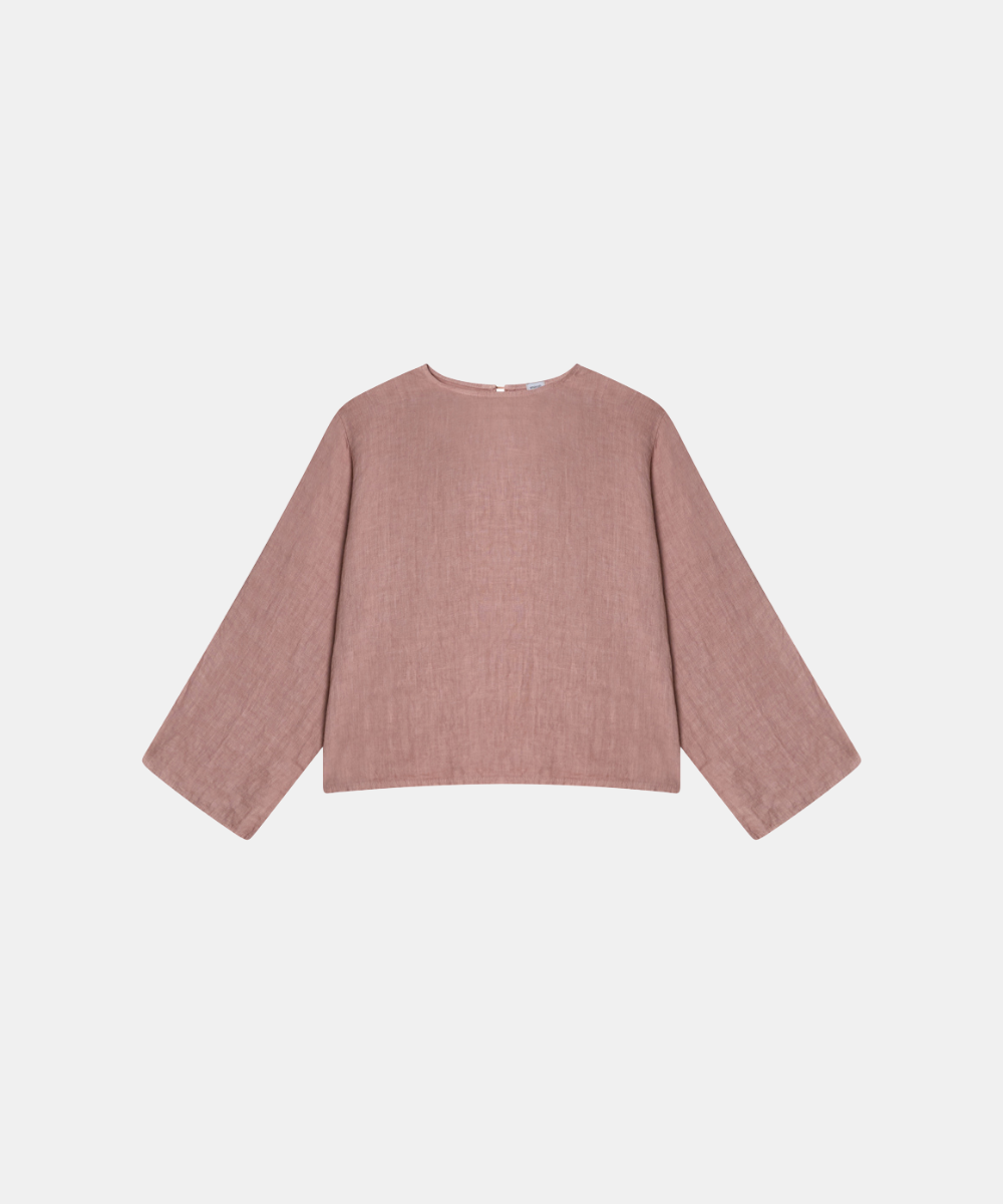 Slit Sleeve Blouse - Dusty Pink