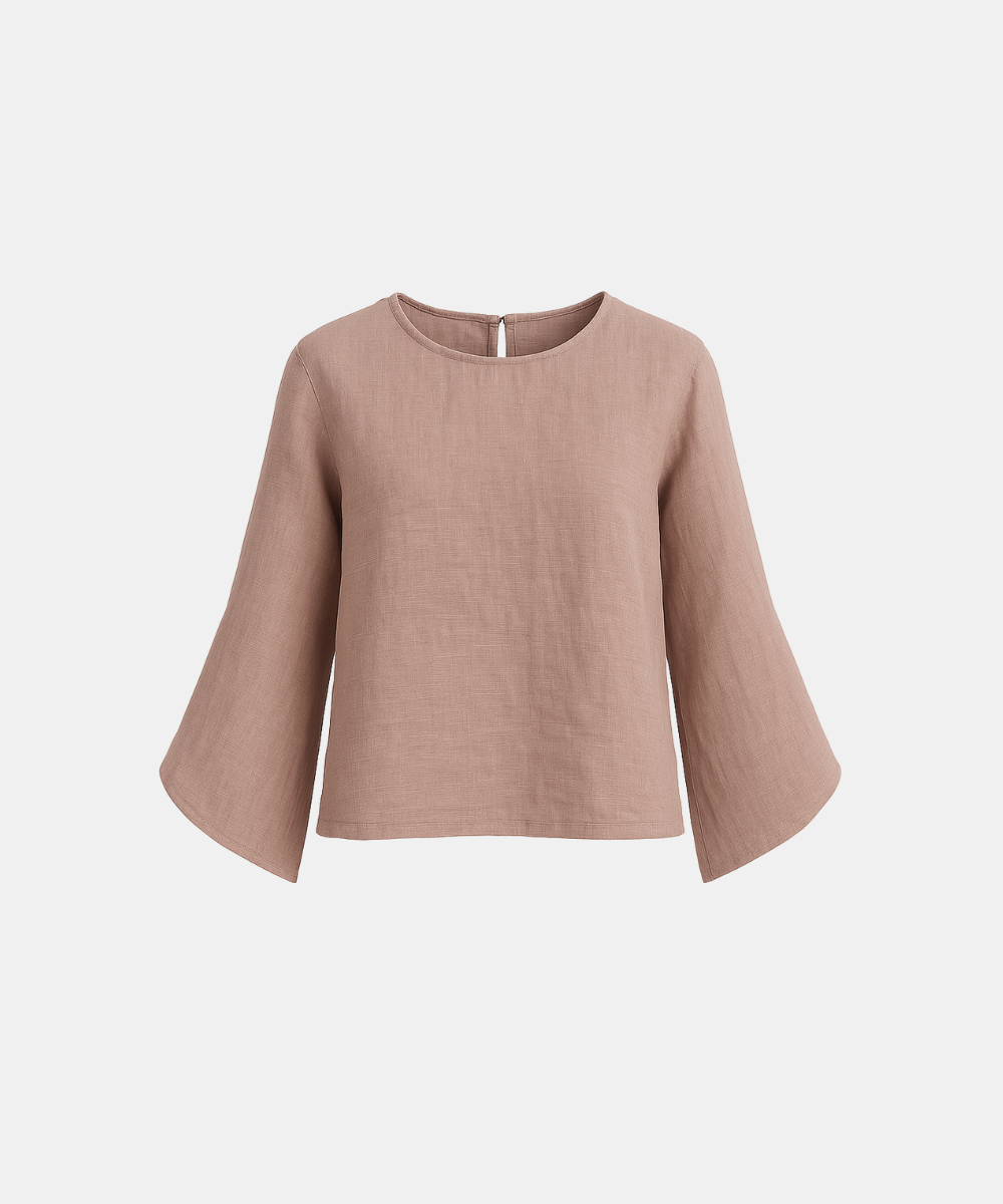 Slit Sleeve Blouse - Dusty Pink