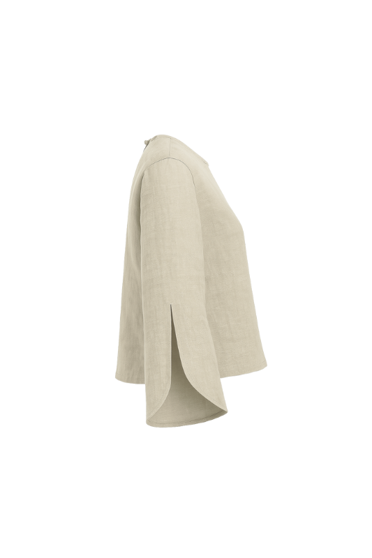 Slit Sleeve Blouse - Beige