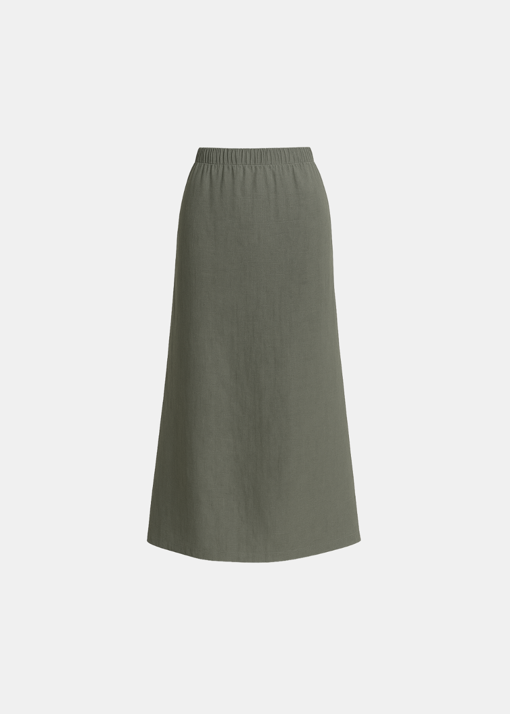 Linen Blend A-Line Maxi Skirt