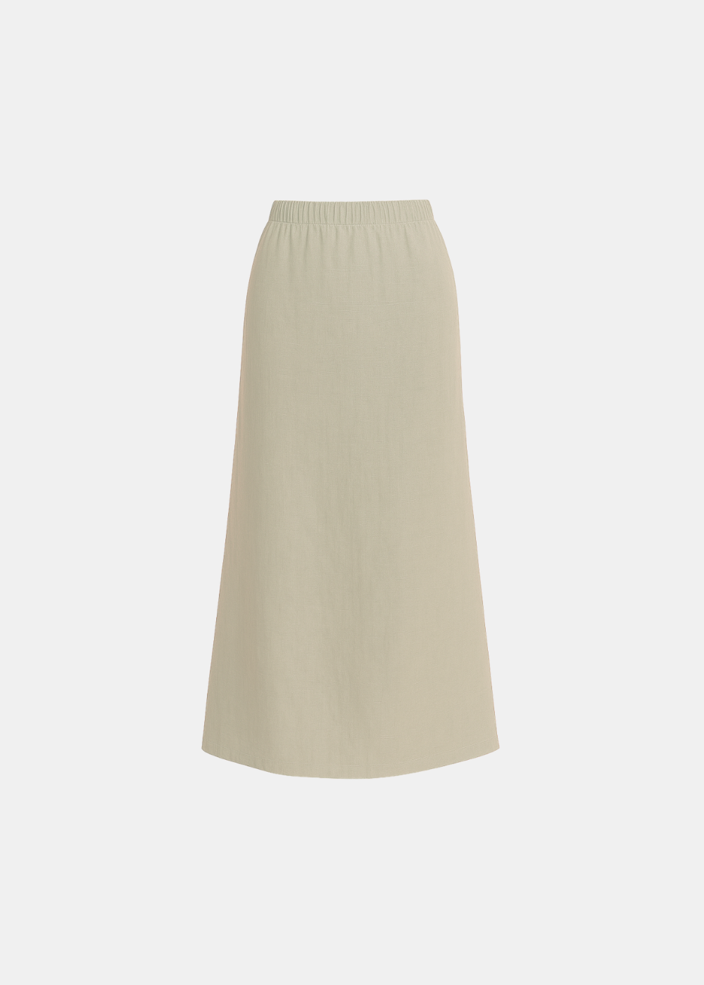Linen Blend A-Line Maxi Skirt