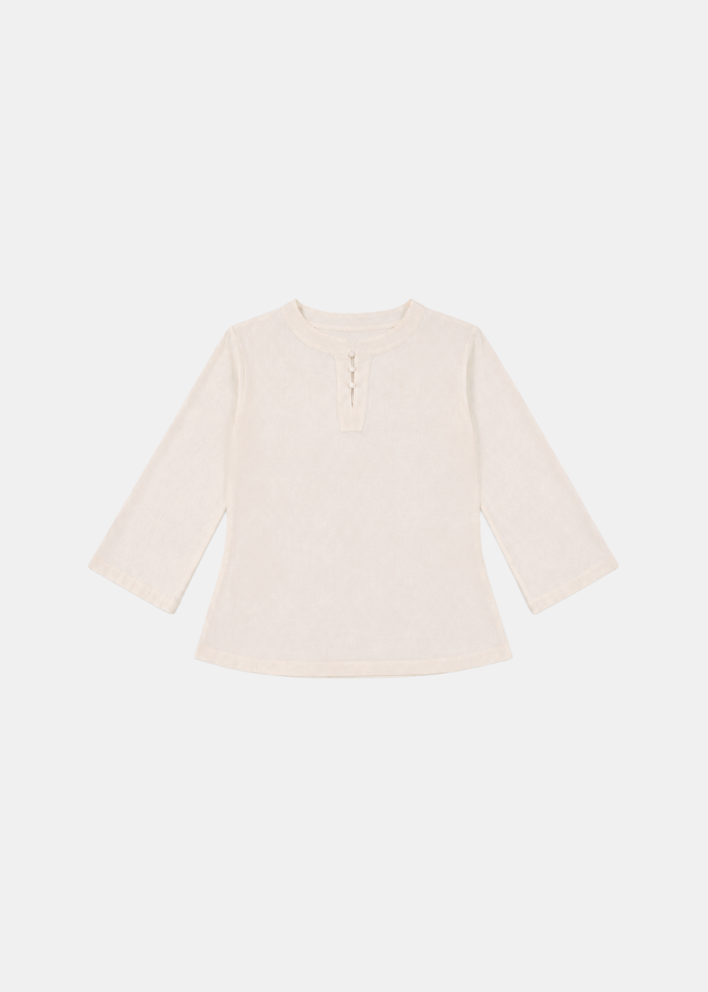 Cotton Linen Button Blouse - Cream