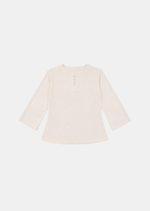 Cotton Linen Button Blouse - Cream