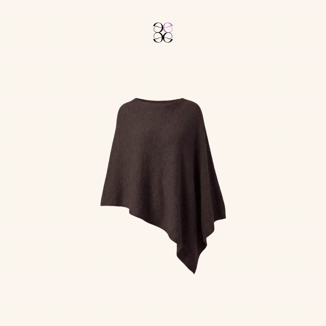 emlavish Asymmetrical Knitted Cape Poncho