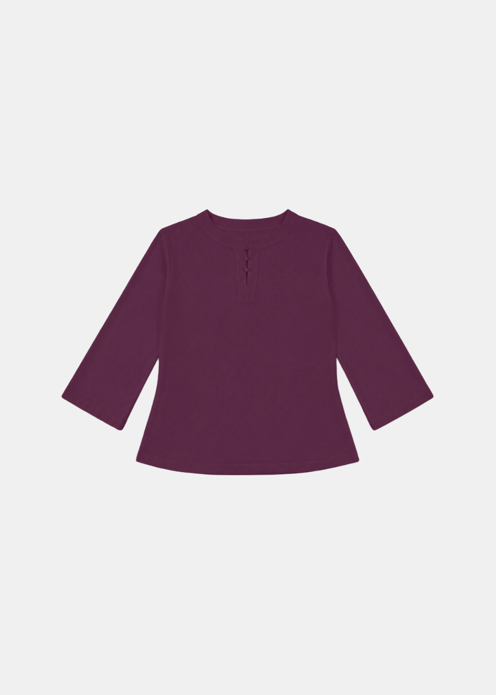 Cotton Linen Button Blouse - Plum