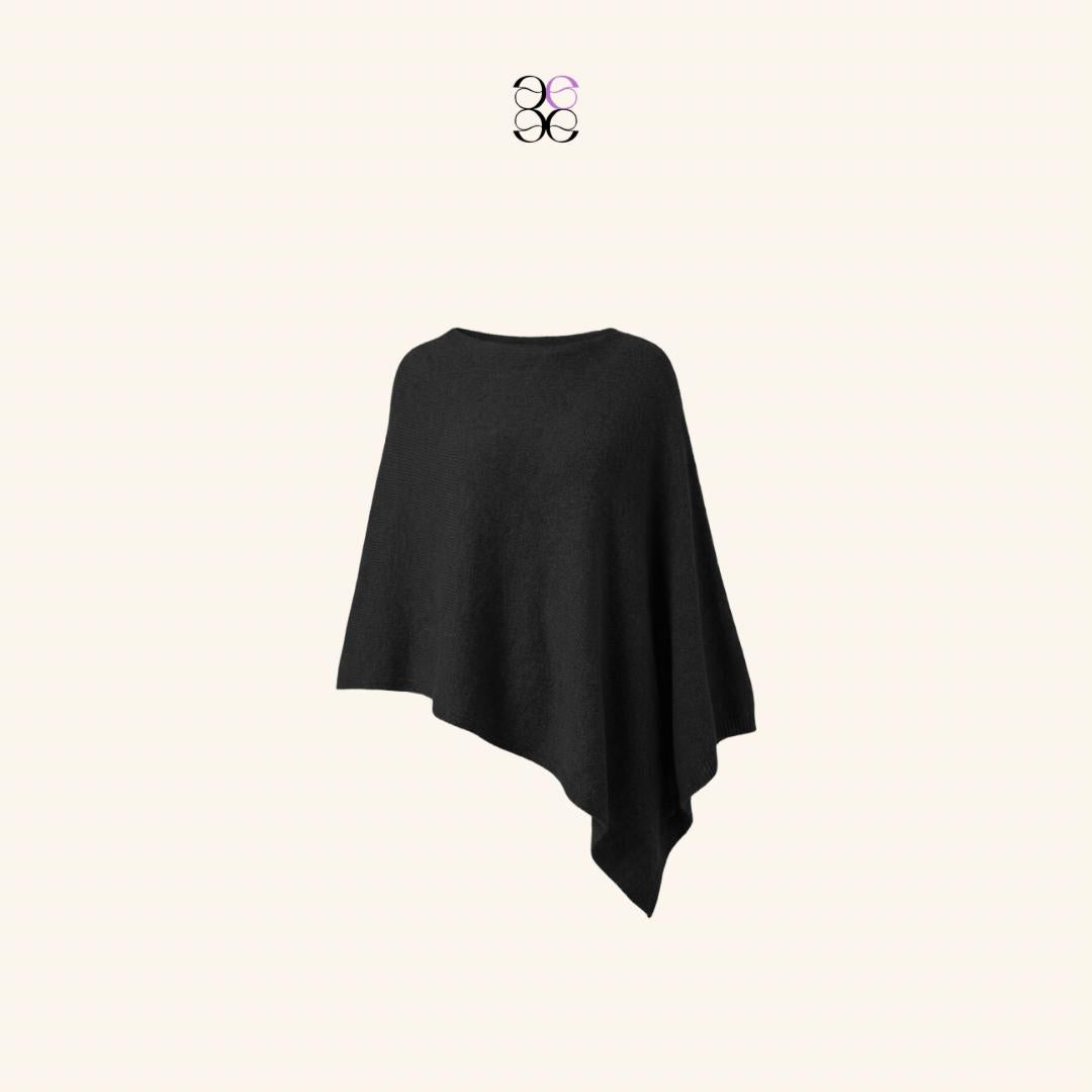 emlavish Asymmetrical Knitted Cape Poncho