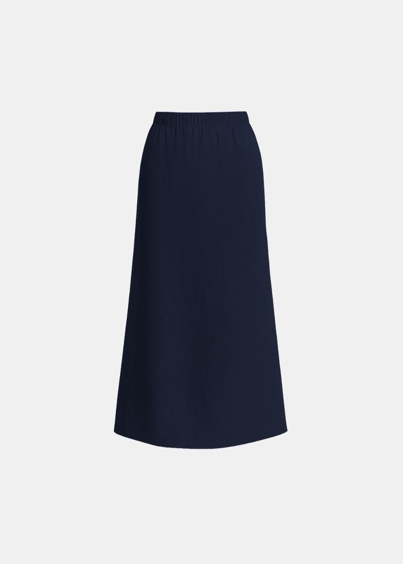 Linen Blend A-Line Maxi Skirt