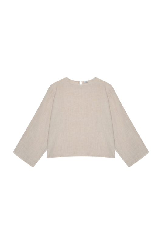 Slit Sleeve Blouse - Beige