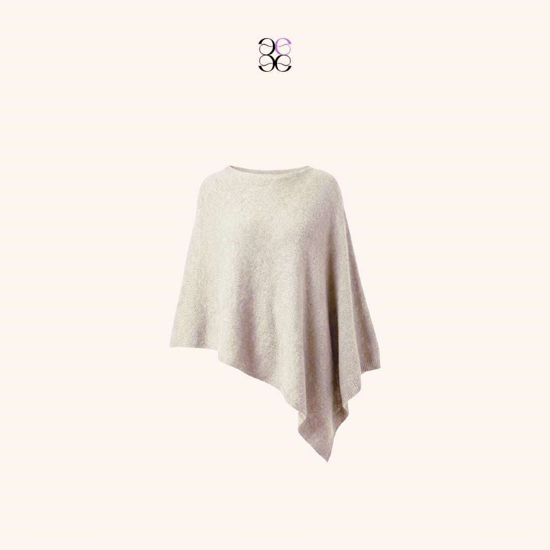 emlavish Asymmetrical Knitted Cape Poncho