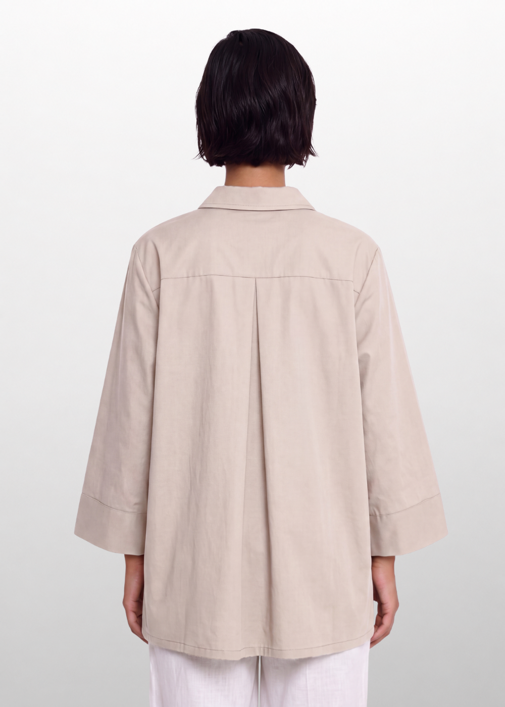 Collared Relaxed Blouse Beige