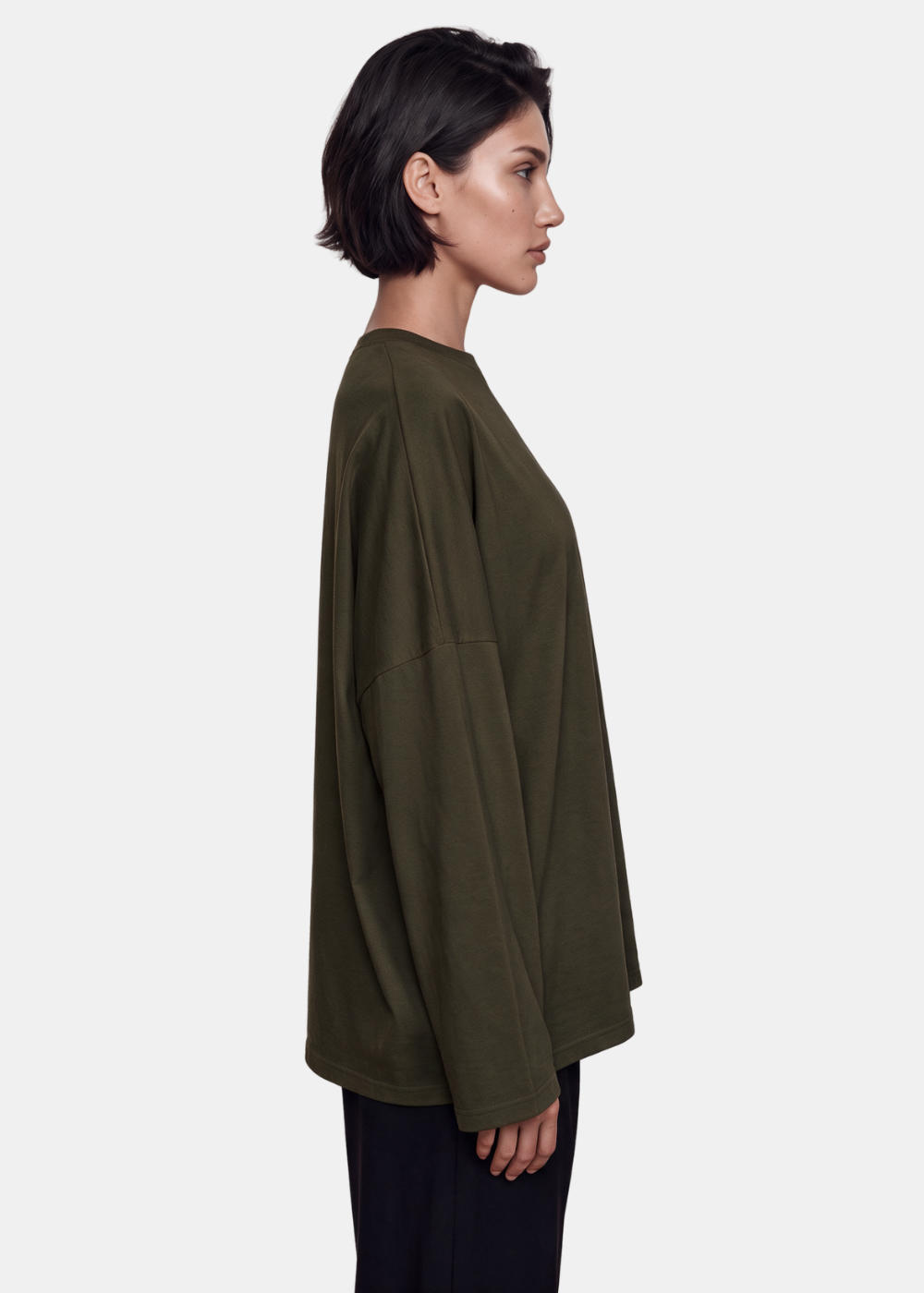 Basic Long Sleeve Cotton Top Chocolate