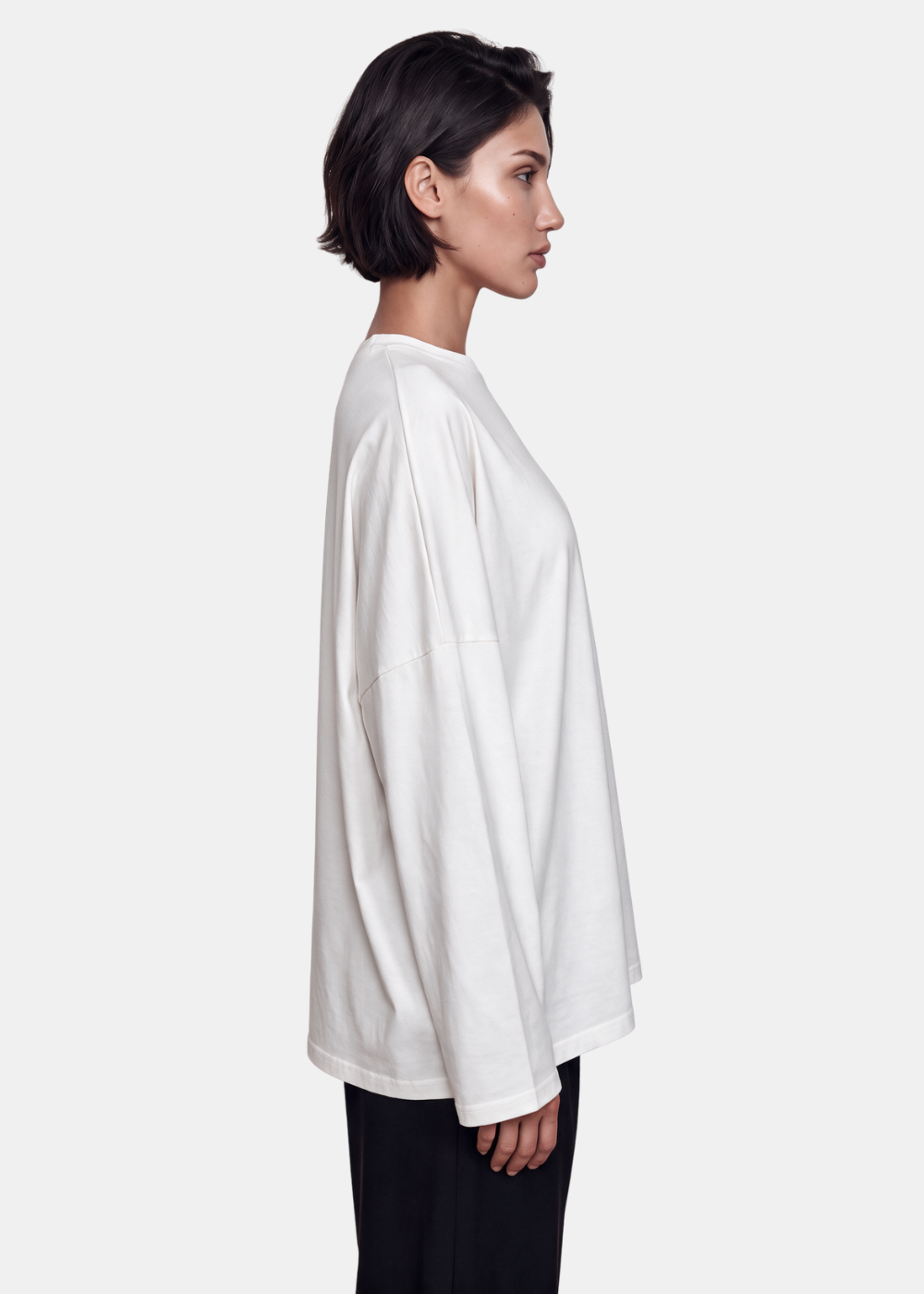Basic Long Sleeve Cotton Top White