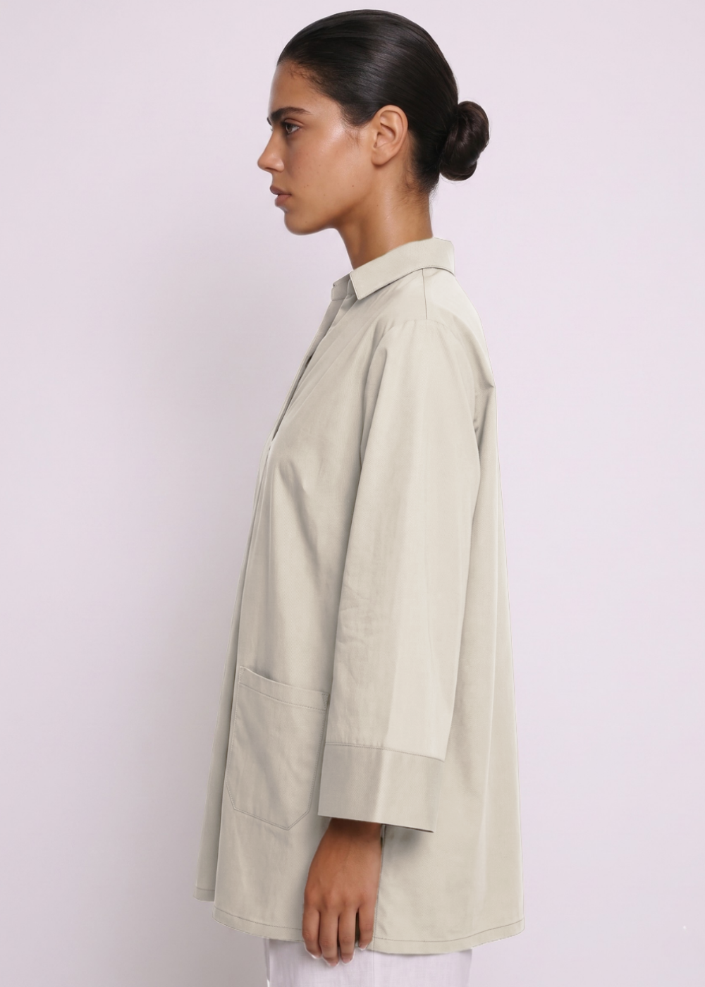 Collared Blouse Beige Side