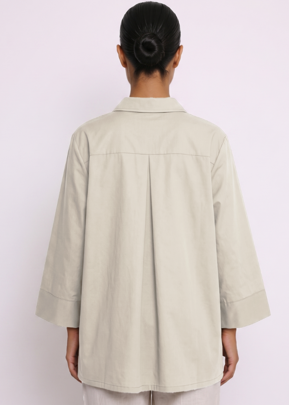 Collared Blouse Beige Back