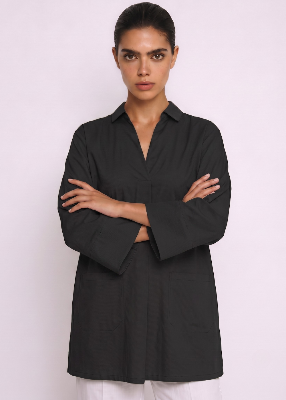 Collared Blouse Black Front