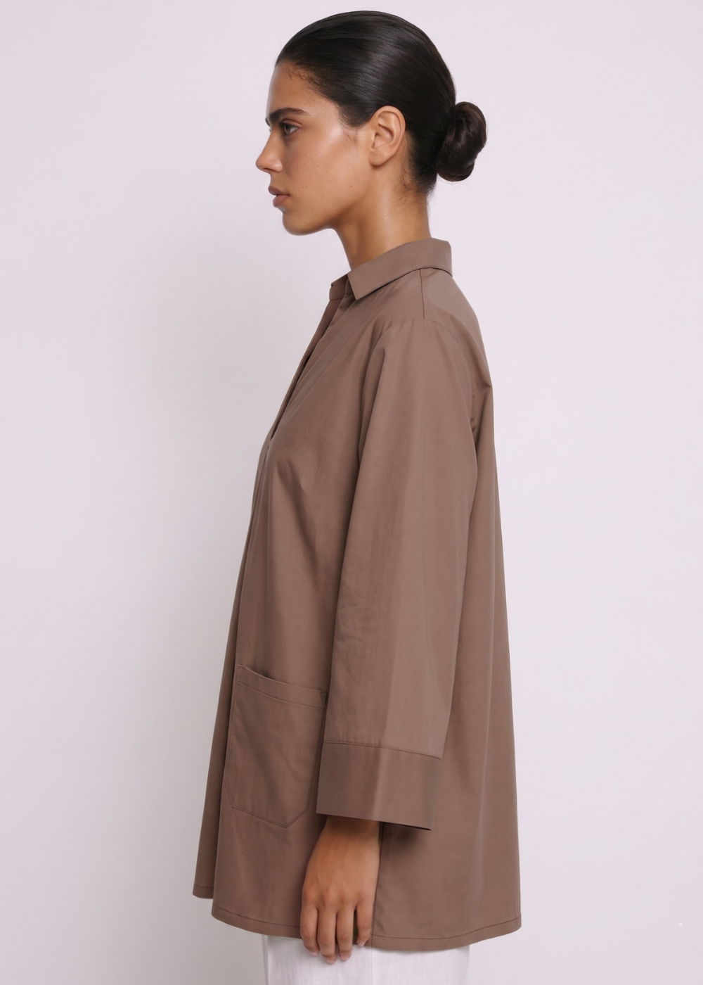 Collared Blouse Chocolate Side