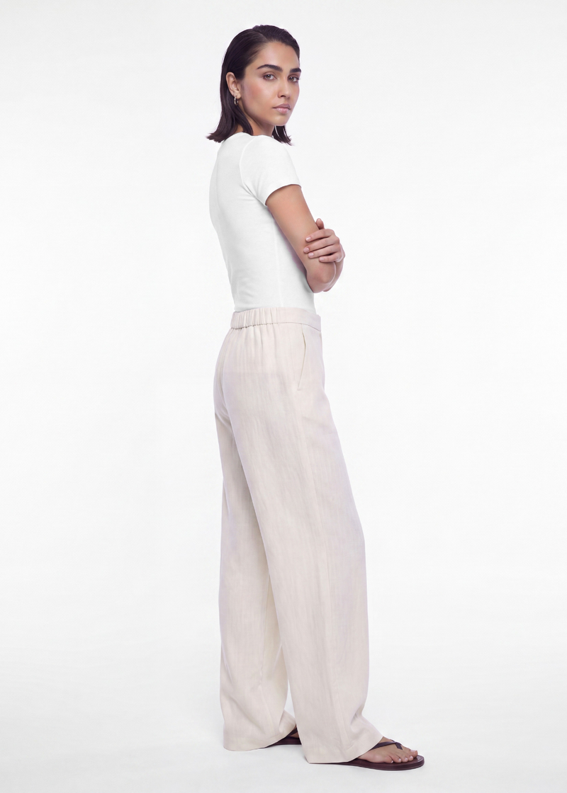 Cotton Linen Trouser - Cream