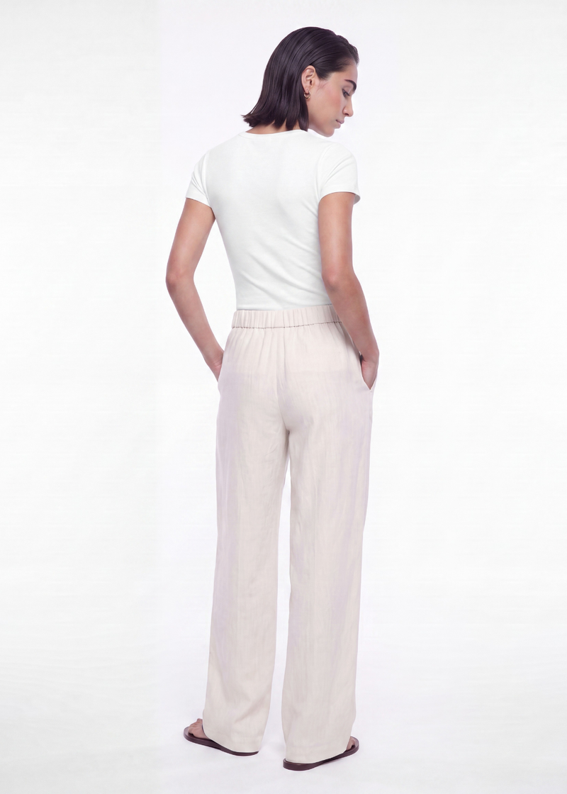 Cotton Linen Trouser - Cream