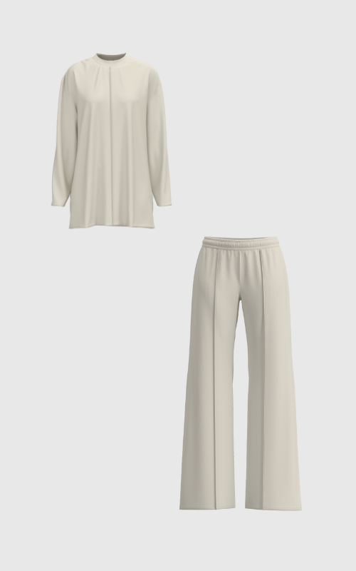 Crewneck Pleated Set