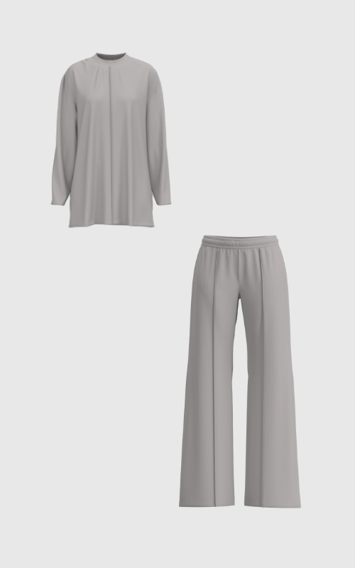 Crewneck Pleated Set