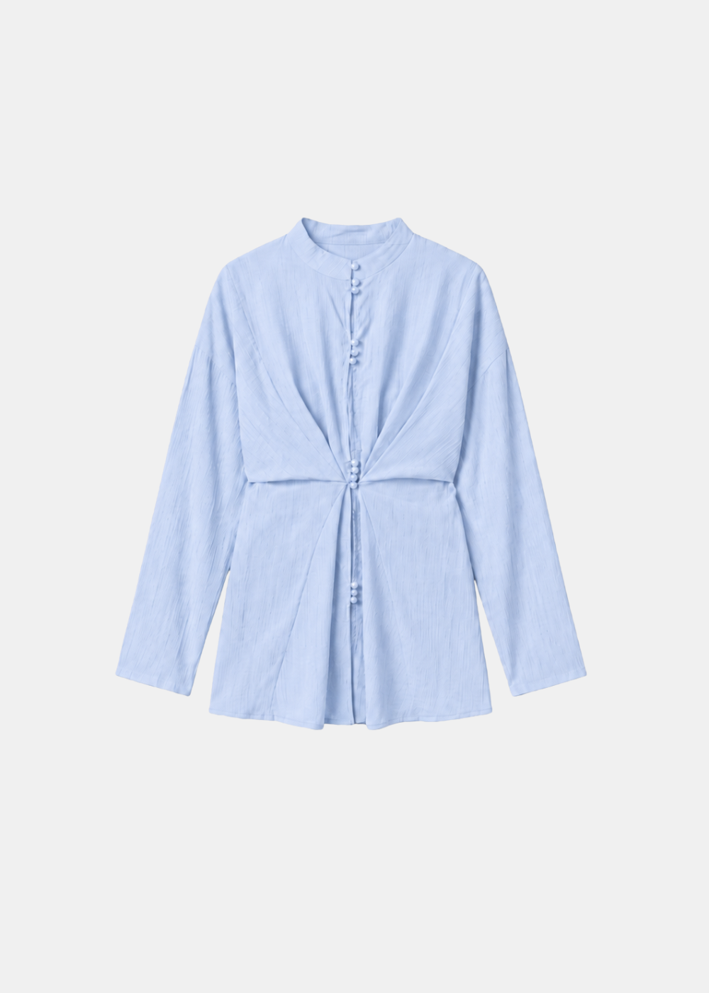 Crinkle Belted Blouse Blue