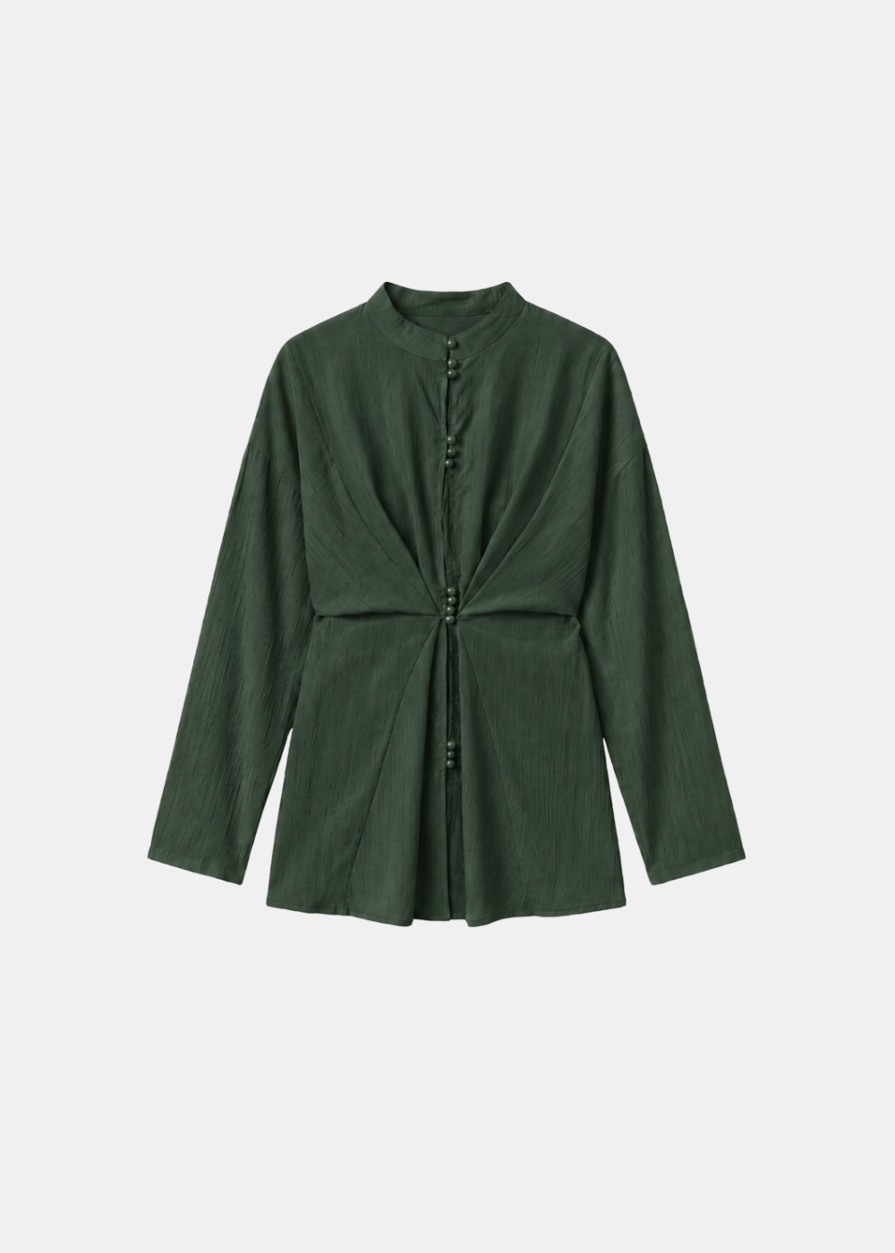 Crinkle Belted Blouse Khaki